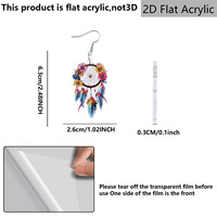 Pendientes Atrapasueños 2D Planos de Acrílico con Plumas Florales, Pendientes Colgantes para Mujer, Estilo Boho, Joyería de Regalo