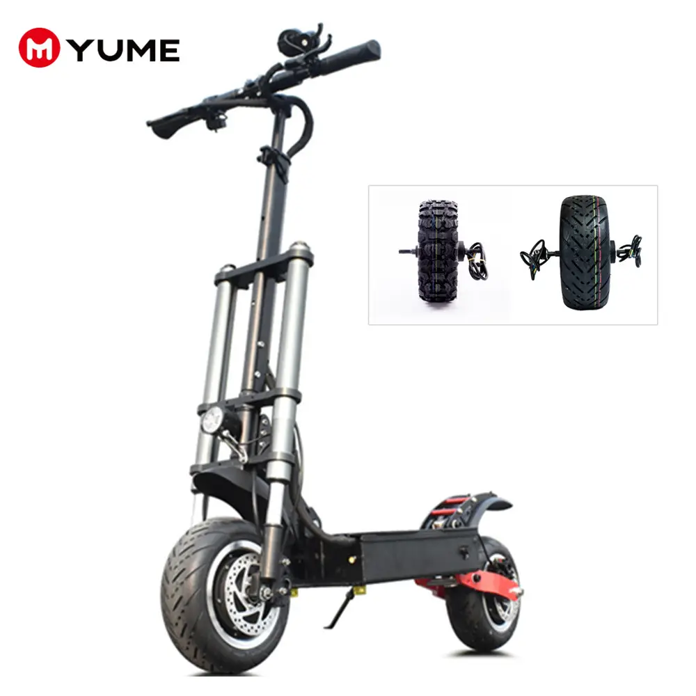 Yume Hoge Snelheid Grote Krachtige Dual Motor 3200W Opvouwbare Elektrische Scooter Met Dubbele Brede Wielen