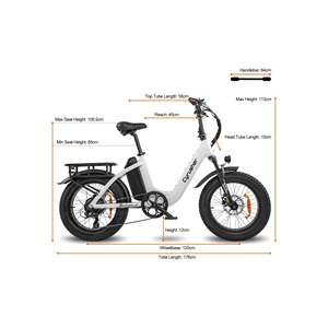 Vélo électrique Rumble Step-Through avec moteur avant 500W, batterie 48V 18Ah, autonomie de 58 miles, vitesse maximale de 22 MPH, cadence - Product Image 4