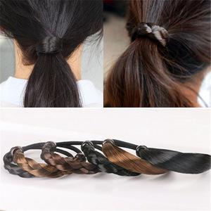 <span class=keywords><strong>Coiffure</strong></span> quotidienne cheveux chouchou élastique tressé Extension de cheveux chouchous pour femmes accessoires de cheveux à la mode perruque bandeau - Product Image 1