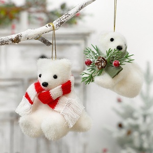 Popular lindo diseño 11*7*9cm Material <span class=keywords><strong>de</strong></span> espuma <span class=keywords><strong>árbol</strong></span> <span class=keywords><strong>de</strong></span> <span class=keywords><strong>Navidad</strong></span> <span class=keywords><strong>blanco</strong></span> adorno colgante decorativo oso decoraciones <span class=keywords><strong>de</strong></span> juguete - Product Image 5
