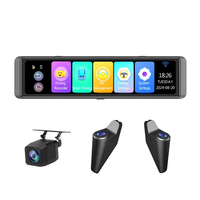 Cámara para Auto con Pantalla Táctil IPS 4K de 4 Canales, con WIFI, ADAS, BSD, Visión Nocturna, Monitor de Estacionamiento 24H, Espejo Retrovisor de 11.26 Pulgadas, DVR para Auto T80