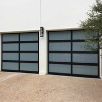 Porte de garage transparente en alliage d'aluminium avec effet miroir, verre transparent pour intérieur commercial