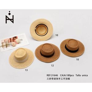 Cappello estivo unisex decorativo fatto a mano con visiera piatta, pieghevole in tre parti, taglie 10, 12, 13 - Product Image 3