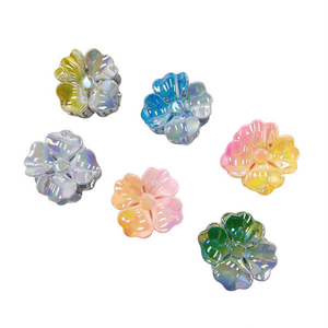 Fermaglio per capelli a forma di fiore a quattro foglie da 8 cm, galvanizzato, 2 pezzi per colore - Product Image 2