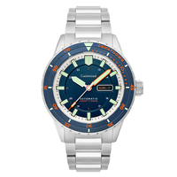 Montre de plongée lumineuse de luxe automatique mécanique étanche pour hommes avec ceinture en acier