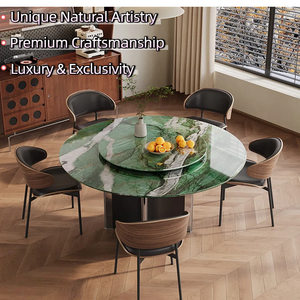 مصنع أثاث رخامي محترف، طاولة طعام رخامية بسطح من الرخام الطبيعي، تخصيص حسب الطلب لسلسلة طاولات الطعام - Product Image 1