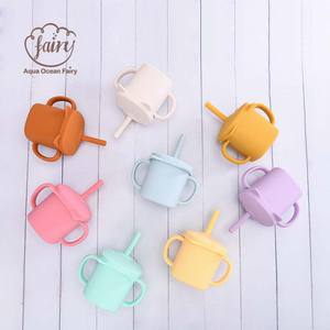 Dessin animé Silicone bébé enfant en bas âge enfants eau potable formation Sippy tasse vaisselle tasses réutilisables avec couvercles et pailles - Product Image 2