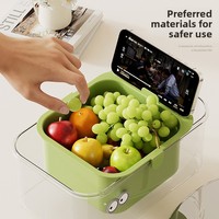 Boîte de rangement rectangulaire en plastique double couche épaissie pour grignotages, idéale pour regarder des séries en toute simplicité, pour graines de melon, en salon