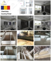 CBMMart Free Design Portes coulissantes personnalisées Armoire en bois gris pour le rangement des vêtements et des sacs