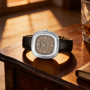 Reloj de Cuarzo de Lujo para Hombre con Logotipo Personalizado, Reloj para Hombre, Fabricante ODM OEM, Caja Cuadrada de Acero Inoxidable Texturizado, Reloj de Pulsera para Hombre - Product Image 3