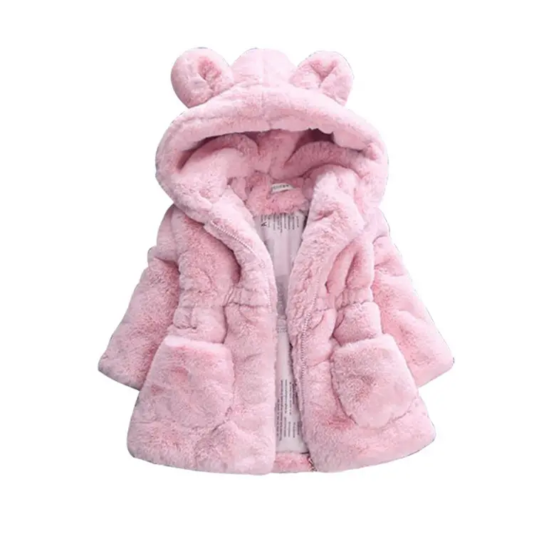 Outerwear Crianças Roupas Novo Casaco de Lã Com Capuz de Lã Quente Crianças Da Menina Bonito Do Bebê Casacos de Inverno