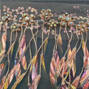 Latin khiêu vũ quần áo tùy chỉnh phụ kiện 30 cm Laser Sequins tua rìa cắt tỉa - Product Image 1