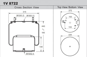 1v8722 daf lò xo không khí 084.052-43A 1697678 0388165 12r12-712 836mk1/60209 hệ thống treo khí W01-M58-8722 không khí dưới 1t17ar-4. 5 - Product Image 5