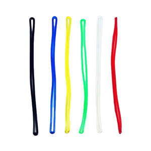6 Inch Soft Clear PVC Eco-Friendly Fashionable Luggage Tag Holder Worm Loops Strap Lanyard Custom Colors Thermal Transfer