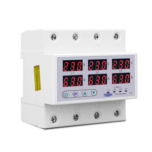 Din Rail 3 giai đoạn Điện áp Relay 3 P + N Vôn kế Ampe kế trên và dưới Điện Áp Màn hình Rơ Le bảo vệ điều chỉnh hiện tại quá áp - Product Image 3