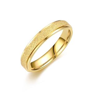 Bague en acier inoxydable plaquée or 18 carats, ciel étoilé mat, bijoux de mode pour hommes et femmes - Product Image 6