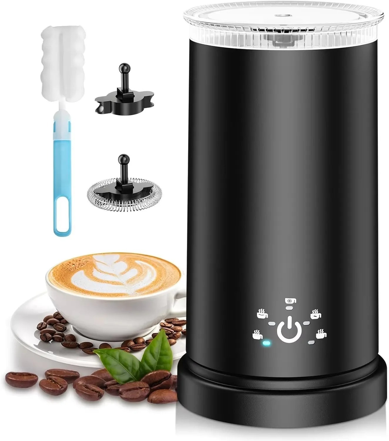 500W Automatic Electric Hot&Cold 4 In 1 Milk Frother Machine Coffee Machine Multi Kitchen Foam Maker Milk Steamer Household Use