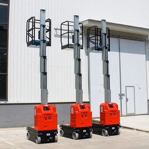 Plataforma de trabajo aéreo hidráulica de aluminio de un solo mástil de 4-12m, elevador de elevación eléctrico Manual móvil para un hombre - Product Image 2