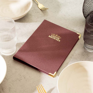 Cubierta de Menú Personalizada en Tela Estilo A5 con Cordón Elástico para Restaurantes - Product Image 5