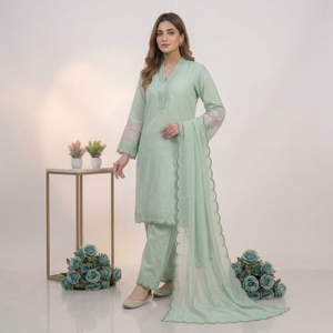 Ensemble de 3 pièces brodées pakistanaises pour femmes - Product Image 1