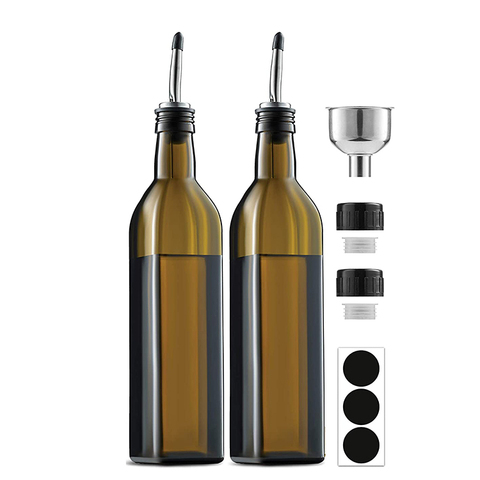 Olive Oil Dispenser Bottle Modern Design Glass Oil and Vinegar Dispenser Bottle Set Oil Storage Dispenser