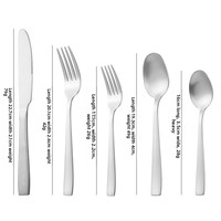 Ensemble de couverts en acier inoxydable de 20 pièces avec couteau à steak, ensemble de couverts noirs