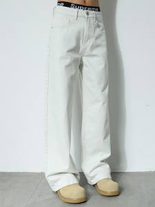 A25A a 8630/Jeans Beige de Pierna Recta con Botones Planos de Alta Gama para <span class=keywords><strong>Hombre</strong></span>, Holgados, Versátiles, Drapeados, Largos, Casuales, Vintage, Estilo Americano - Product Image 3