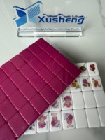 160 Fichas de Mahjong Acrílicas Glitterville, Juego de Mahjong Plegable Portátil de Lujo Moderno para Juegos de Casino
