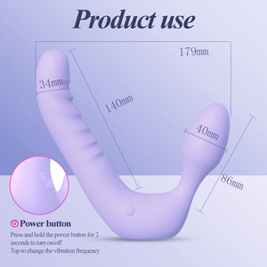 APP Control Remote Double Headed Strap on <b>Vibrator</b> 100% Waterproof 10 <b>Vibration</b> Modes USB Rechargeable Silicone Women's Sex Toy - Product Image 4