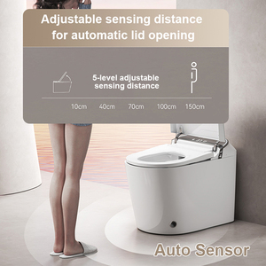 Toilette intelligente norme américaine 110V, bidet intégré, télécommande, commande vocale, sélection de 6 langues, chasse d'eau automatique, chauffée - Product Image 4