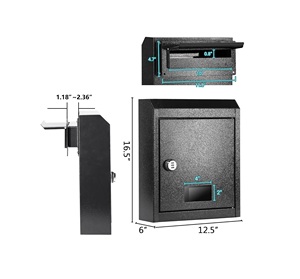 Drop Box a muro con copertura antipioggia Heavy Duty attraverso la parete della <span class=keywords><strong>cassetta</strong></span> postale regolabile scivolo antipioggia di bloccaggio a goccia sicuro per la <span class=keywords><strong>posta</strong></span> - Product Image 6