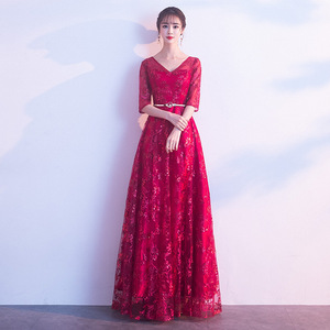 Robes <span class=keywords><strong>de</strong></span> soirée en mousseline <span class=keywords><strong>de</strong></span> soie à manches longues et à dentelle, style A, col bijou, <span class=keywords><strong>robe</strong></span> <span class=keywords><strong>de</strong></span> cérémonie pour invité <span class=keywords><strong>de</strong></span> mariage, longueur cheville, robes <span class=keywords><strong>de</strong></span> mariée pour femmes - Product Image 5