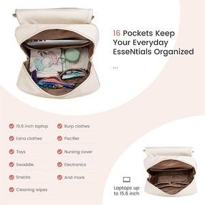 For New Diaper <strong>Bag</strong> Mommy <strong>Backpack</strong> Urban Simplicity Nylon Fashion Portable Baby Travel <strong>Bag</strong> with Diaper Pad Pacifier <strong>Bag</strong> - Product Image 5