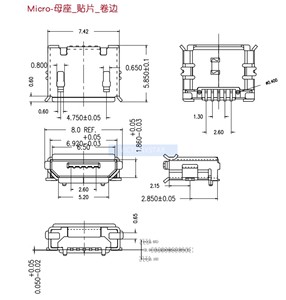 All Copper Micro Usb Connector Socket Female socket male head surface mount <strong>plugin</strong> sinking - Product Image 2