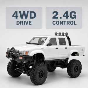 Vente en gros de voitures RC 4x4 C64-1 blanches, véhicule tout-terrain à quatre roues, télécommande 2,4G, corps en métal ABS - Product Image 3