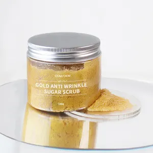 Private Label Face Skin Care Whipped Bodyscrub Cream Vegan Whitening Organic Natural 24K Gold Exfoliating Sugar Body Scrub