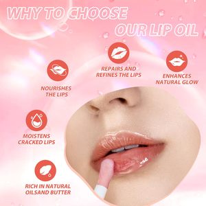 Vegan Clear Lip Oil Hydrating Lip Color Changed Moisturizing clear Lipgloss Private Label Vegan Fruit Flavor Cute Lip Balm Oil - Product Image 2