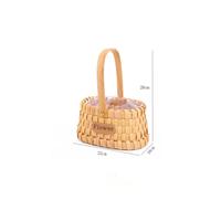 Panier de rangement en copeaux de bois naturel pastoral, tissé à la main, fleurs, rotin durable, sans danger pour les aliments, décoration de mariage, cadeau d'accompagnement, bambou