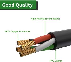 4プロング30アンプ25フィート発電機延長コードNEMA L14-30P/L14-30R 125/250V最大7500W 10ゲージSJTW発電機コード - Product Image 3