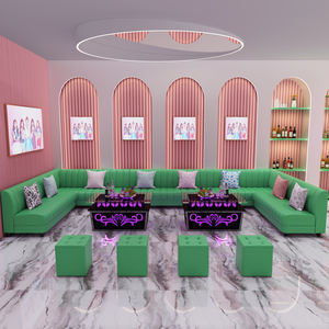 الأوروبية نمط أنيقة الأرجواني ملهى ليلي مقعد أريكة خشب متين اليد منحوتة البنفسجي ستوكات جلدية الانارة أثاث الفندق - Product Image 2