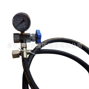 Kit de herramientas de inflado de acumuladores Cqj, conector en T de acero, manómetro hidráulico de 7250 Psi con manguera para múltiples aplicaciones - Product Image 2
