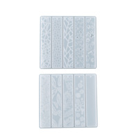 Marque-page Silicone résine moule Rectangle feuilles Texture fleur en forme époxy Silicone coulée moules 3D bricolage faisant artisanat à la main