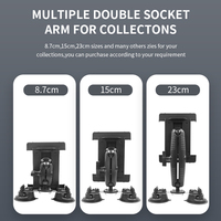 Tête sphérique à Rotation 360, support d'aspiration à Triple tasse solide avec support de tablette 260x160x30mm