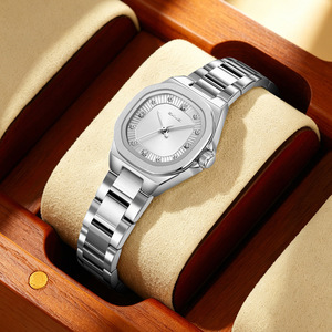 Montre à quartz pour femme de style luxueux avec bracelet en acier, sertie de diamants et étanche, montre de style professionnel - Product Image 5