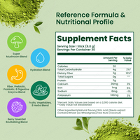 Gecertificeerd Groen Superfood Poeder met Proteïne & Multivitaminen Probiotica Natuurlijk Supplement voor Volwassenen Verbeterd de Immuniteit