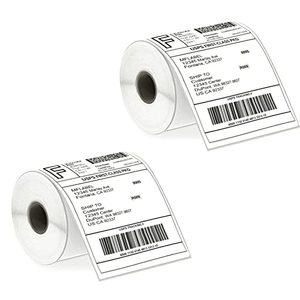 Rollos de etiquetas de envío de código de barras térmicas directas en blanco, impresión de alta claridad, pegatinas autoadhesivas para envíos postales de pequeñas empresas - Product Image 1