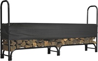 Support de support de bois de chauffage robuste de 4 pieds support de porte-bûches de cheminée intérieur et extérieur accessoire de puits de feu