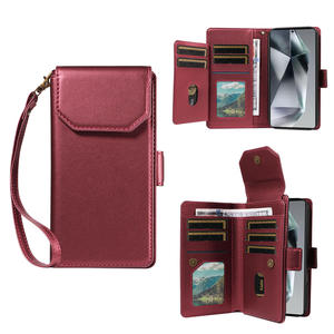 Funda de Teléfono con Ranura para Tarjetas para Mujer, Funda de TPU para <span class=keywords><strong>Samsung</strong></span> Galaxy S26 Ultra S25 <span class=keywords><strong>FE</strong></span> A16 A06 Note 9 A34, Cierre Magnético, Funda Tipo Libro de Cuero PU - Product Image 6