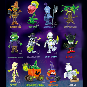 CAYI 2026 Figurines miniatures d'Halloween, ensembles de blocs de construction, décoration fantôme, crâne, citrouille, sorcière, jouets cadeaux d'Halloween pour enfants - Product Image 4